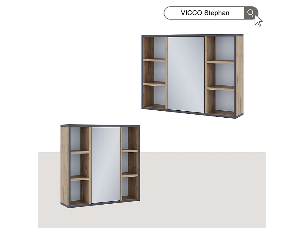 Badspiegelschrank goldkraft eiche 60x16.8x59.2 stephan