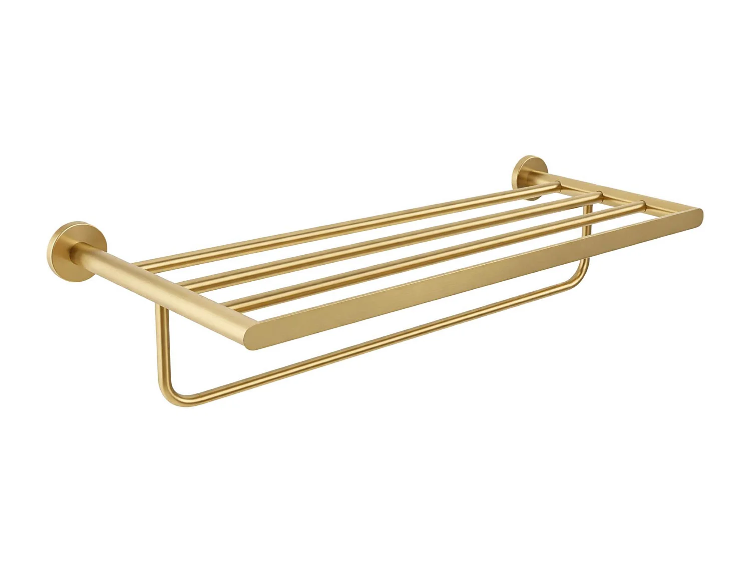 Porte serviettes salle de bain 60cm- acier inoxydable S.304 or brossé - Fixation Collée ou Vissée