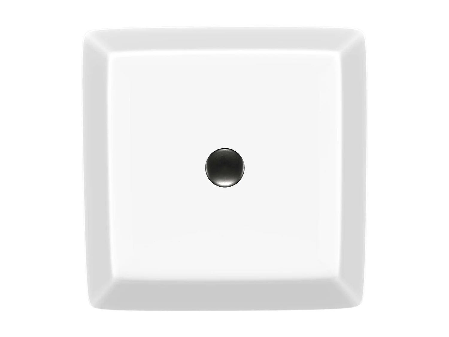 Vasque à poser carré en céramique blanc mat L36,5xl36,5xProfondeur 10,5cm - SANIZEO Square.