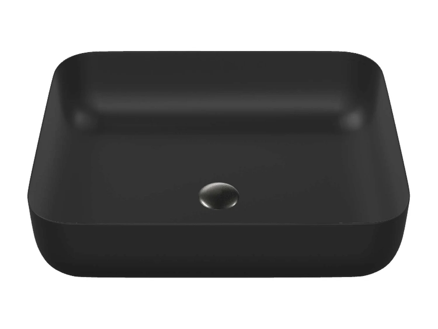 Vasque à poser rectangulaire en céramique noir mat L50xl39xProfondeur 13cm - SANIZEO Quimera.