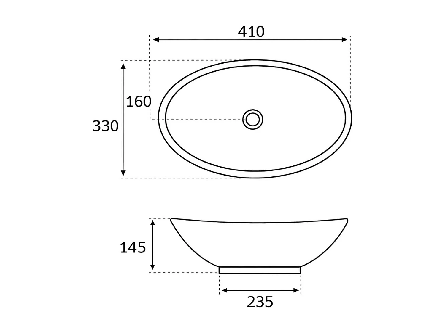 Vasque à poser ovale en céramique blanc brillant L41xl33xProfondeur 14,5cm - SANIZEO Danaé.