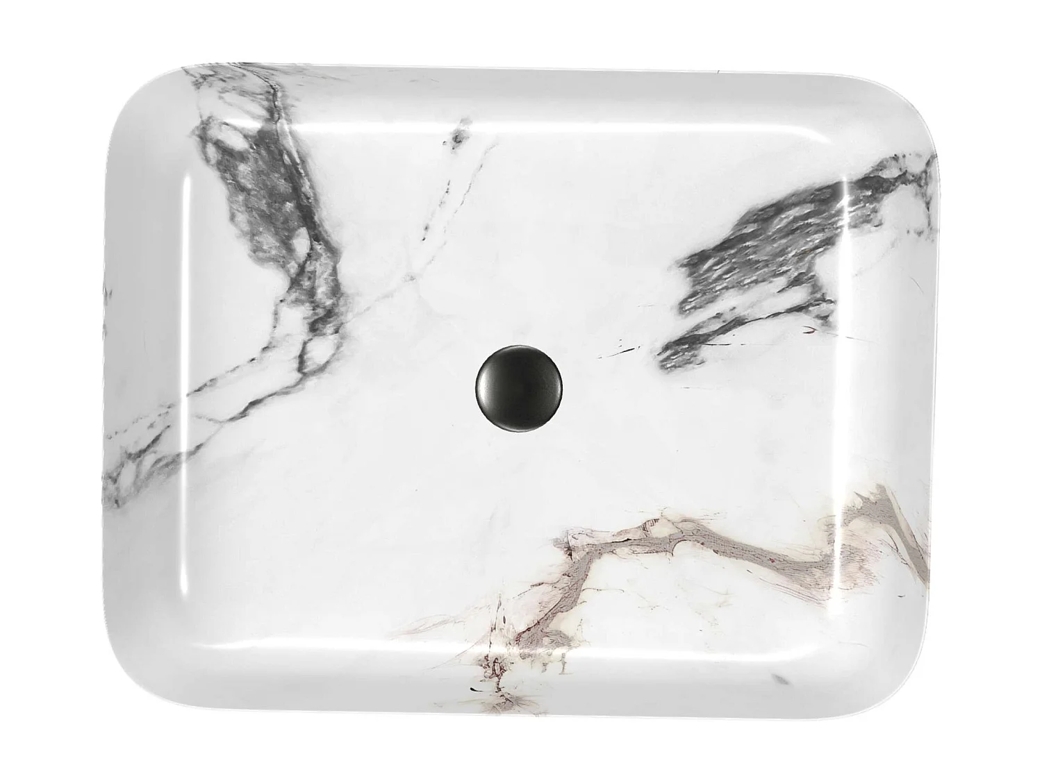 Vasque à poser rectangulaire en céramique marble L50xl39xProfondeur 13cm - SANIZEO Quimera.