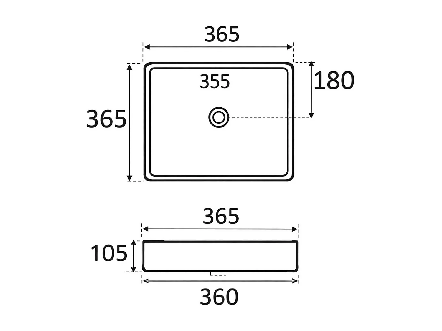 Vasque à poser carré en céramique noir mat L36,5xl36,5xProfondeur 10,5cm - SANIZEO Square.