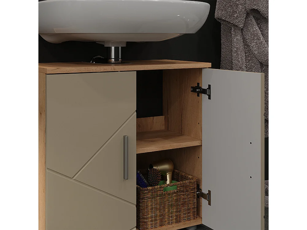 Meuble vasque simple chêne de force doré 60x30x59 irma