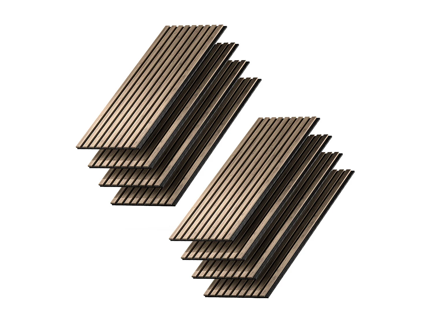 Panneau mural noyer 120x1.8x40 akustikpaneel