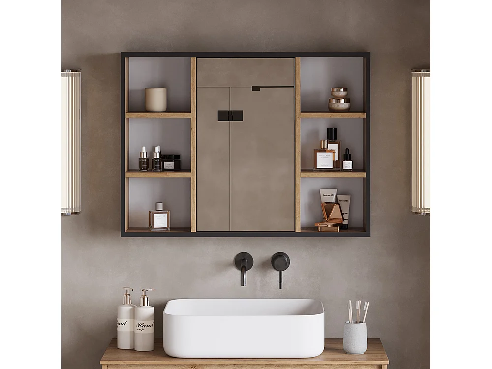 Badspiegelschrank goldkraft eiche 80x16.8x59.2 stephan