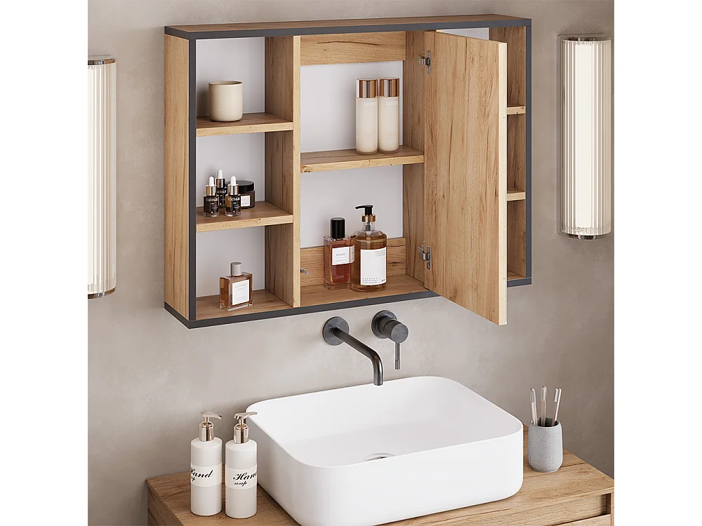 Badspiegelschrank goldkraft eiche 80x16.8x59.2 stephan