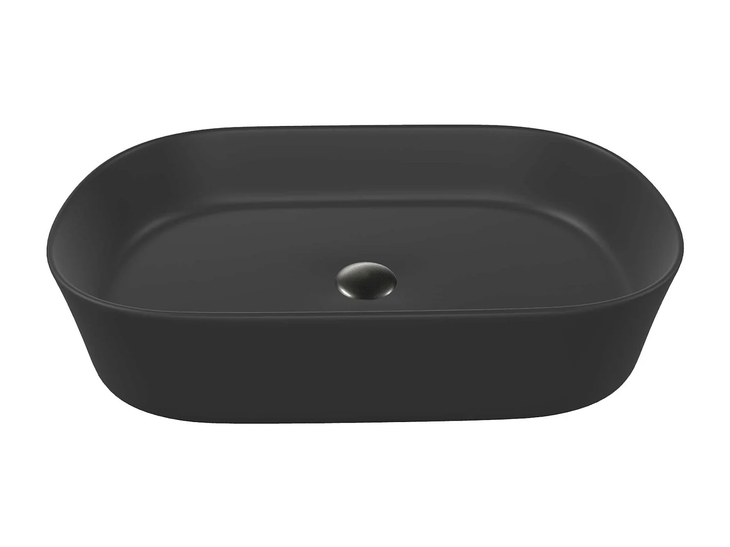 Vasque à poser ovale en céramique noir mat L52,5xl30xProfondeur 14,5cm - SANIZEO Janodos.