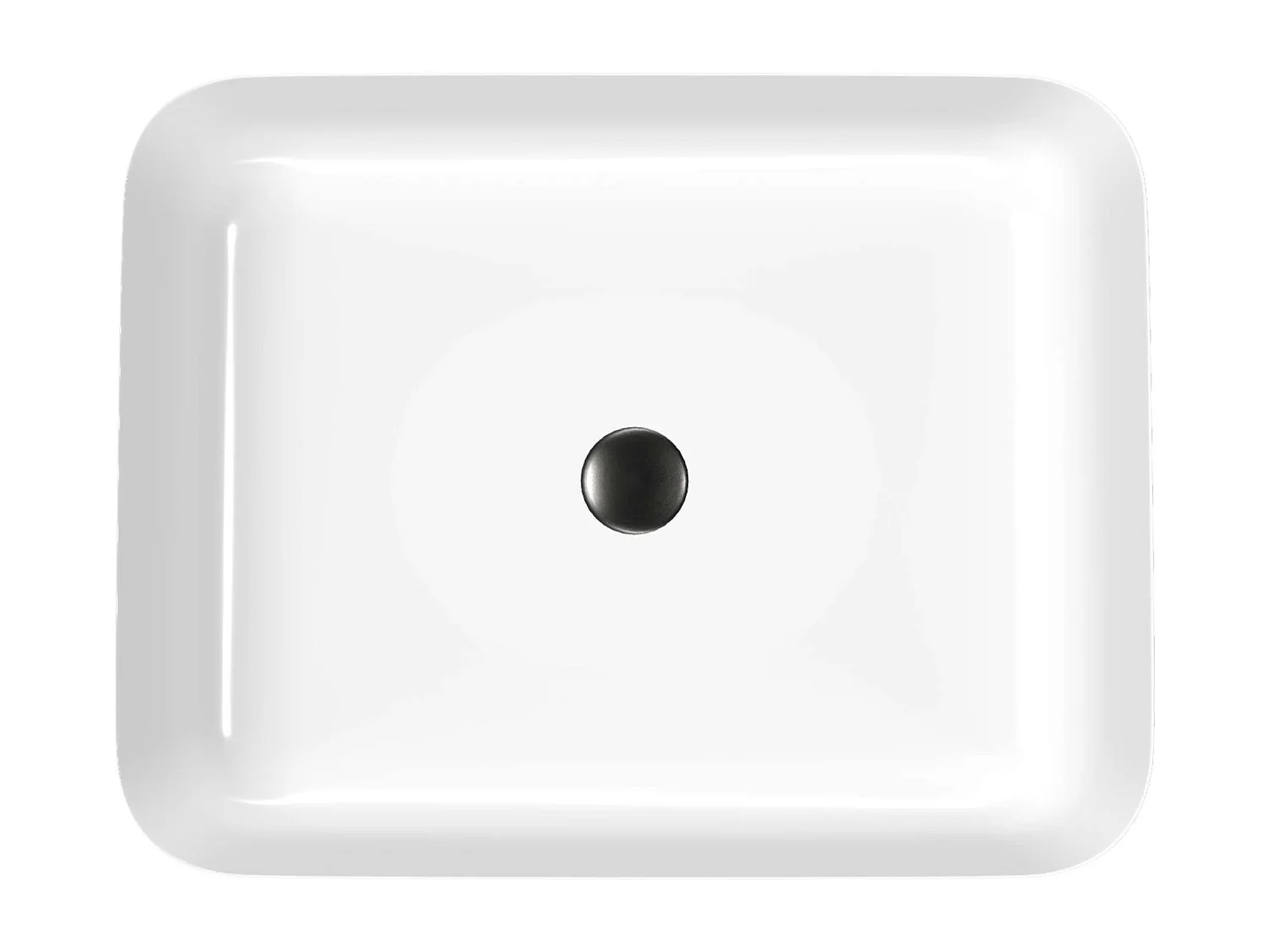 Vasque à poser rectangulaire en céramique blanc brillant L50xl39xProfondeur 13cm - SANIZEO Quimera.