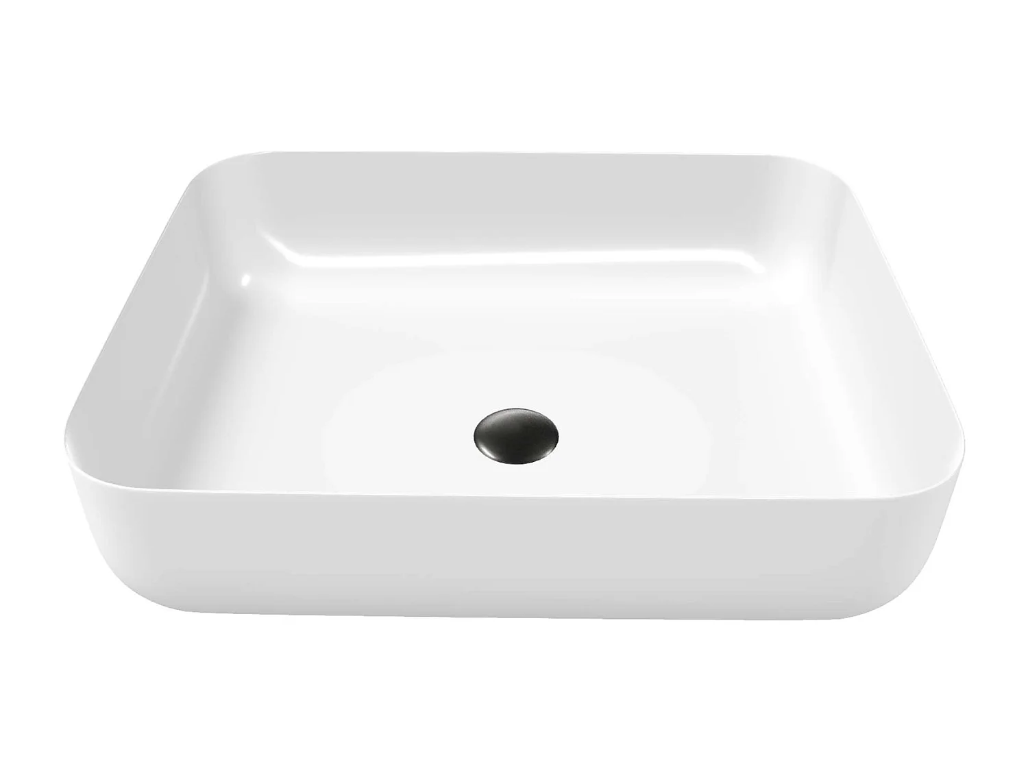 Vasque à poser rectangulaire en céramique blanc brillant L50xl39xProfondeur 13cm - SANIZEO Quimera.