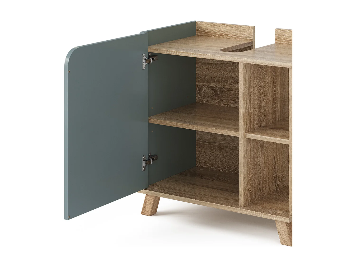 Meuble sous lavabo sonoma/bleu 60x35x65 karen