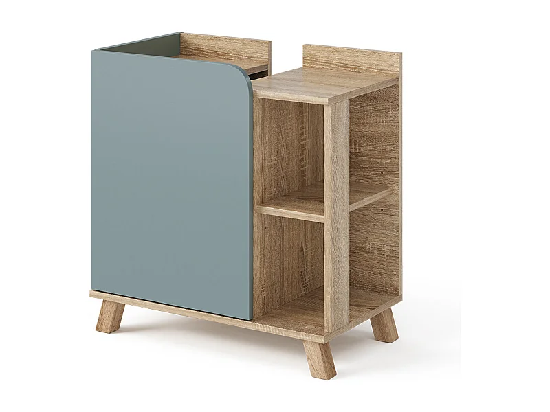 Meuble sous lavabo sonoma/bleu 60x35x65 karen