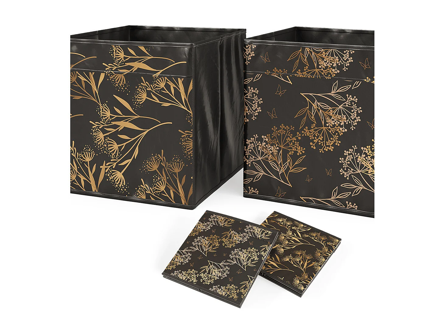 Opbergbox zwart/goud 30x30x30