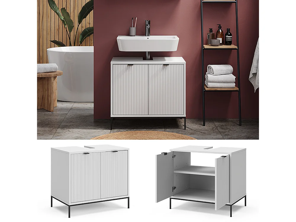Meuble sous-lavabo  blanc 70x45.1x63 eliza