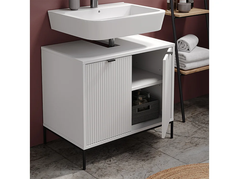 Meuble sous-lavabo  blanc 70x45.1x63 eliza