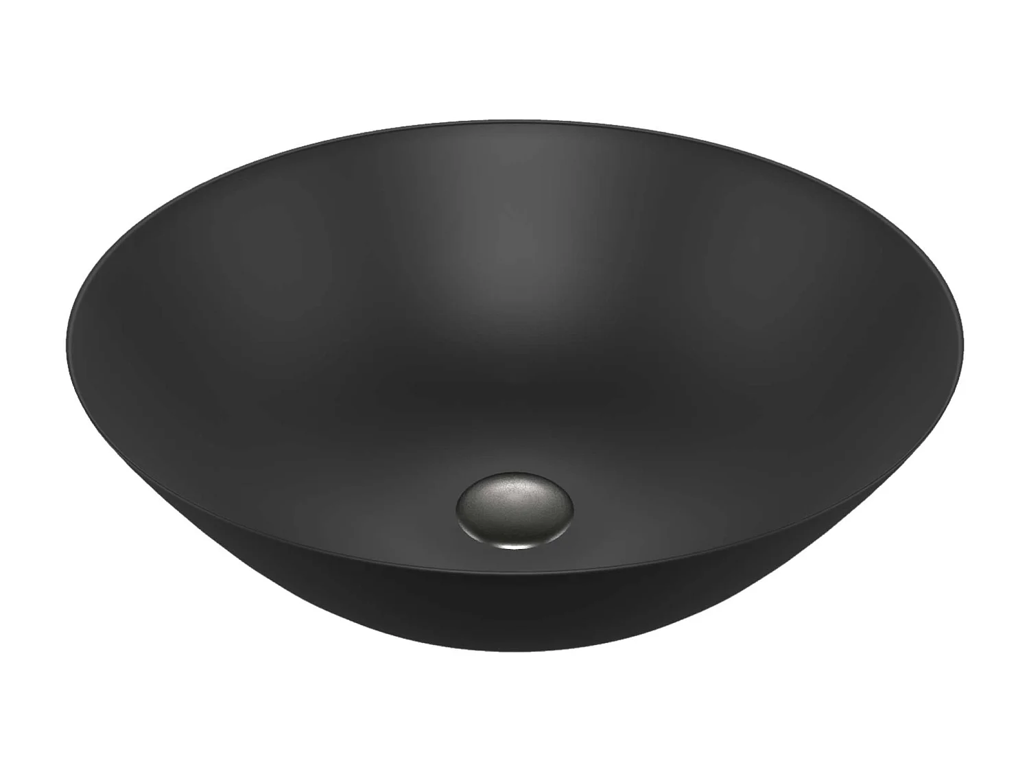Vasque à poser ronde en céramique noir mat D41cm, Profondeur 14,5cm - SANIZEO ATE.