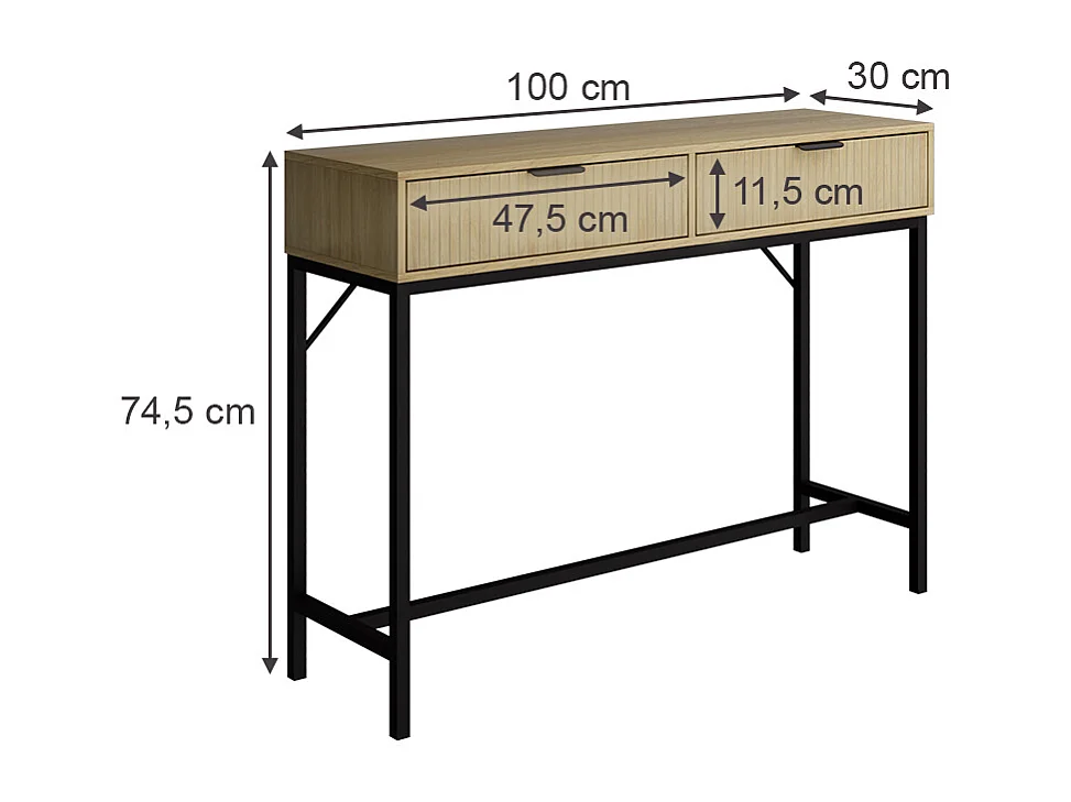 Konsolentisch eiche 100x30x75 lennox