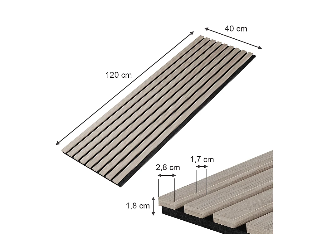 Pannello acustico marrone 120x1.8x40 akustikpaneel