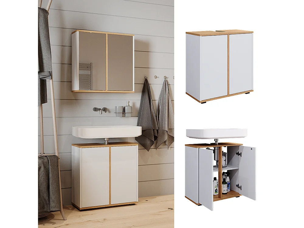 Wastafelonderkast wit/kunstnijverheid 60x30x62 didi