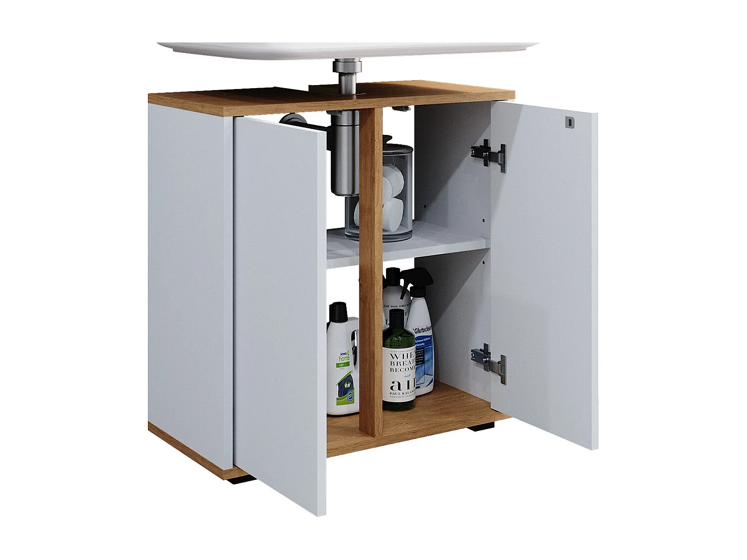 Wastafelonderkast wit/kunstnijverheid 60x30x62 didi