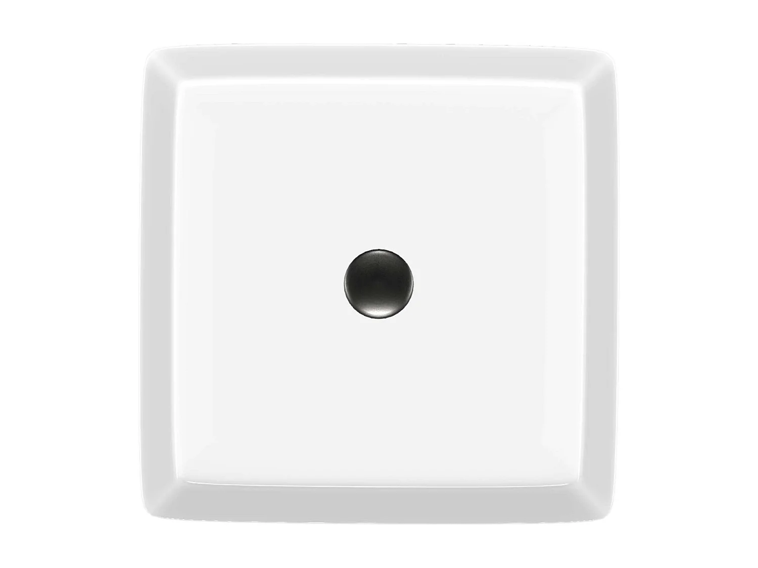 Vasque à poser carré en céramique blanc brillant L36,5xl36,5xProfondeur 10,5cm - SANIZEO Square.