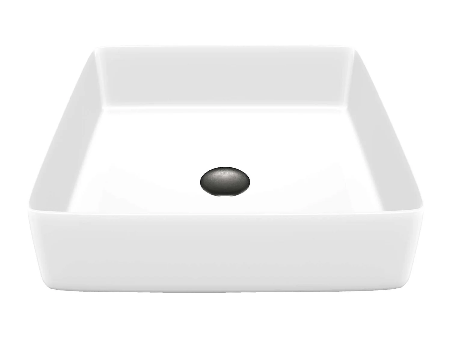 Vasque à poser carré en céramique blanc brillant L36,5xl36,5xProfondeur 10,5cm - SANIZEO Square.