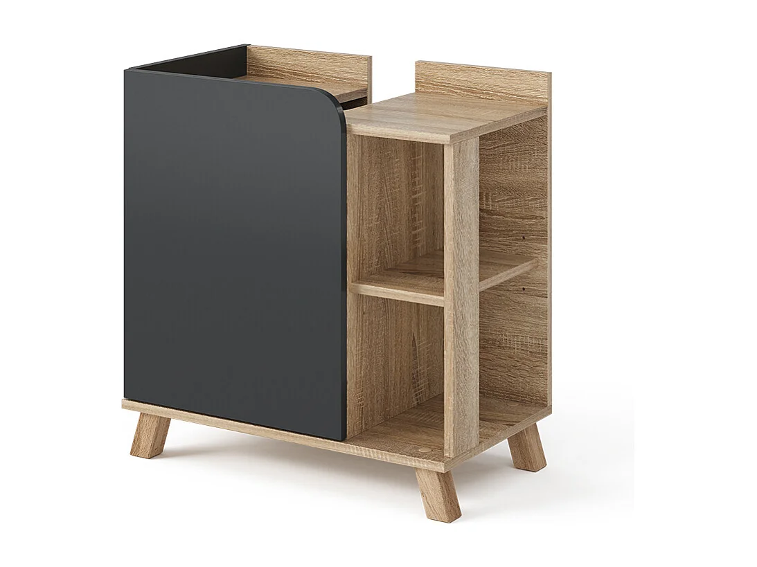 Meuble sous lavabo sonoma/anthracite 60x35x65 karen