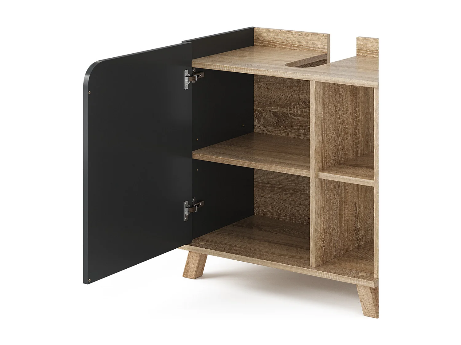 Meuble sous lavabo sonoma/anthracite 60x35x65 karen