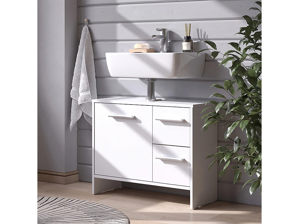 Meuble sous vasque simple blanc 70.2x27.9x57 karli