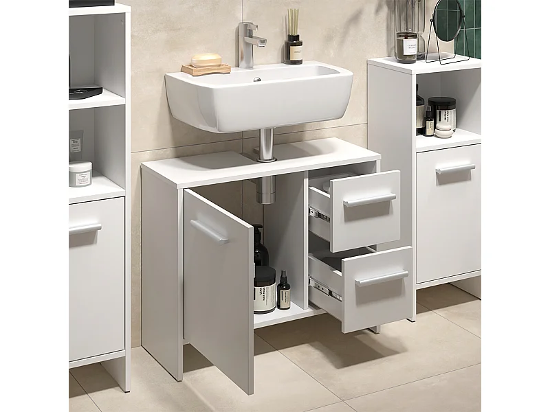 Meuble sous vasque simple blanc 70.2x27.9x57 karli