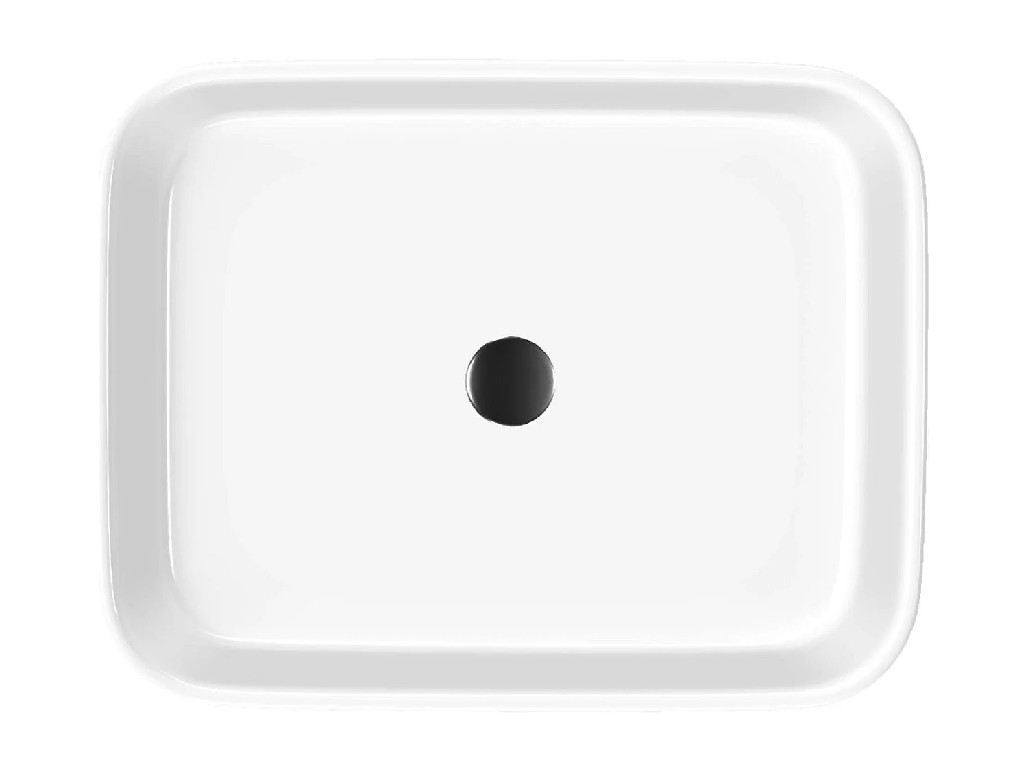 Vasque à poser rectangulaire en céramique blanc brillant L48xl37xProfondeur 13cm - SANIZEO Vesta.