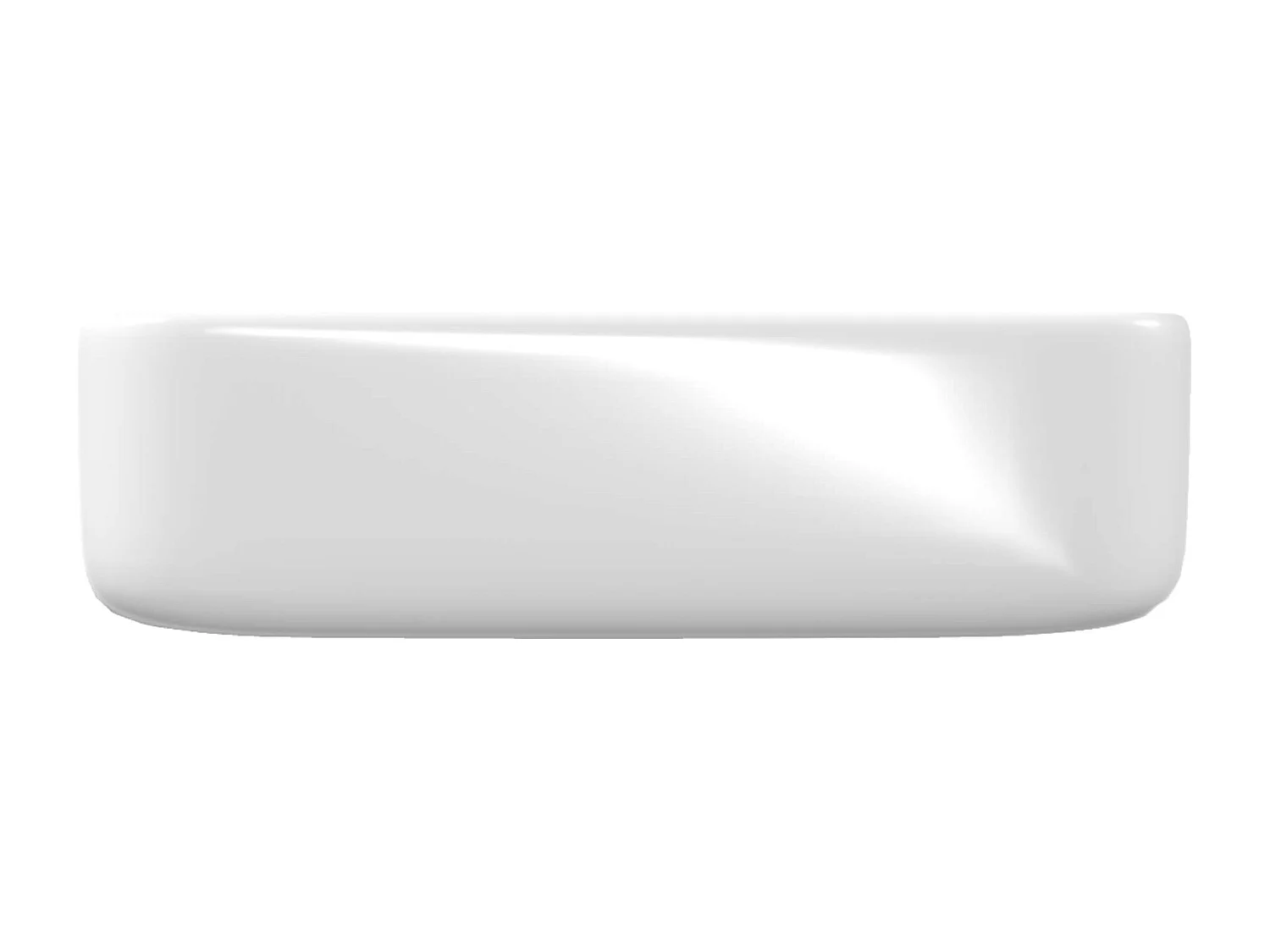 Vasque à poser rectangulaire en céramique blanc brillant L48xl37xProfondeur 13cm - SANIZEO Vesta.