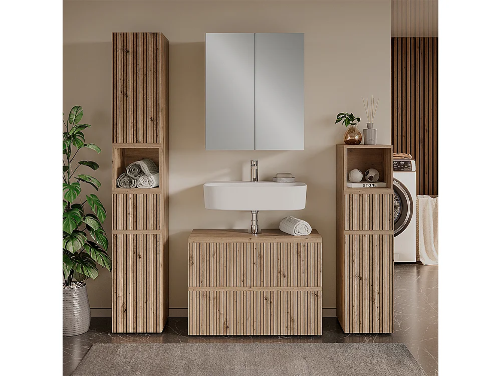 Meuble sous vasque simple artisan 80x35x58 takumi