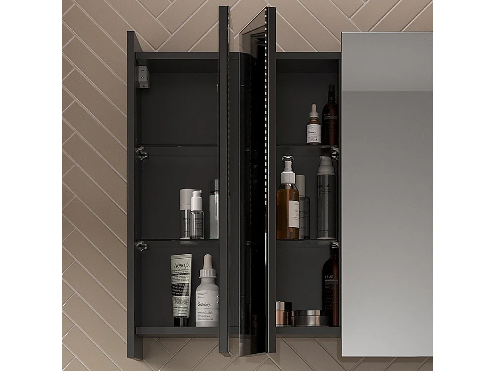 Badkamerspiegelkast antraciet 67.4x17x68 majest