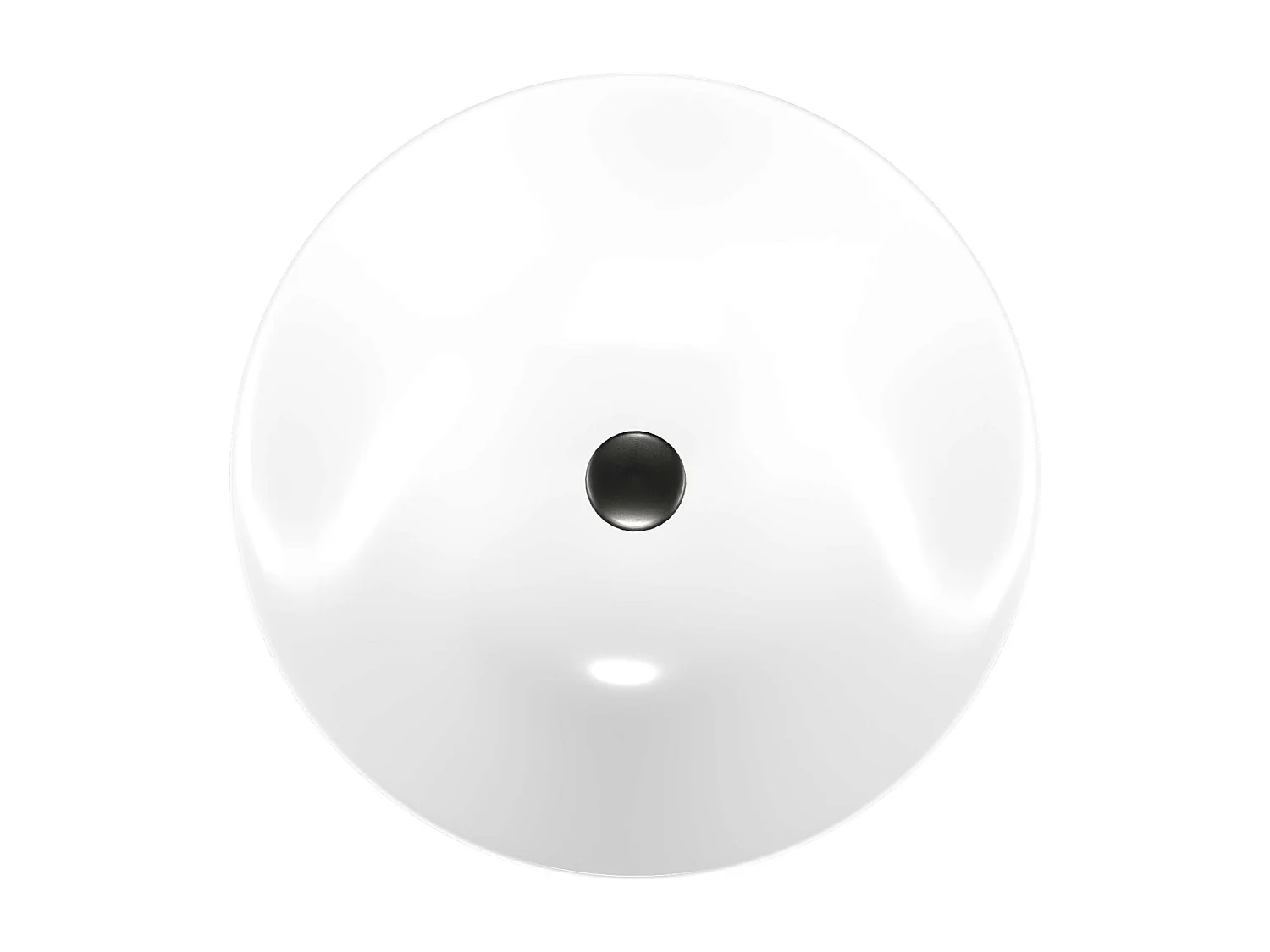 Vasque à poser ronde en céramique blanc brillant D41cm, Profondeur 14,5cm - SANIZEO ATE.