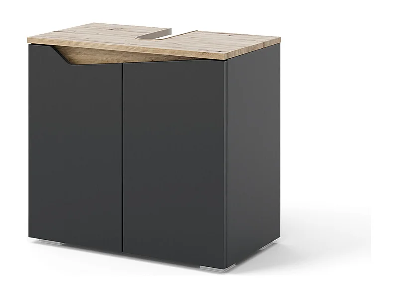 Meuble sous lavabo anthracite/artisan 60x35x57.5 marelle