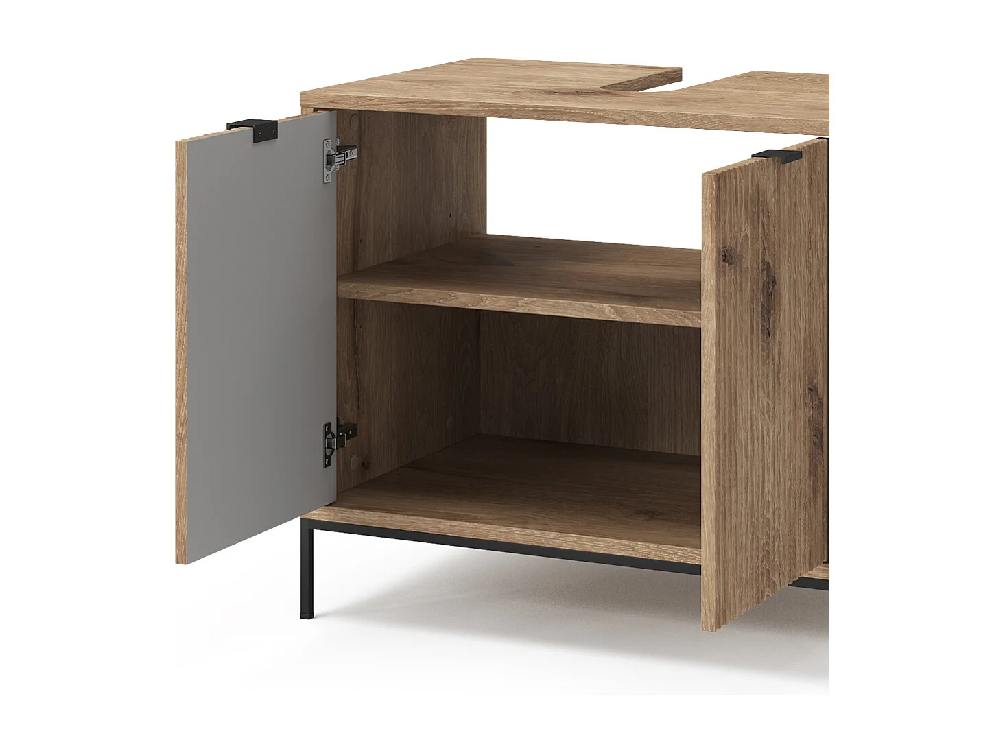 Meuble sous-lavabo  chêne viking 70x45.1x63 eliza