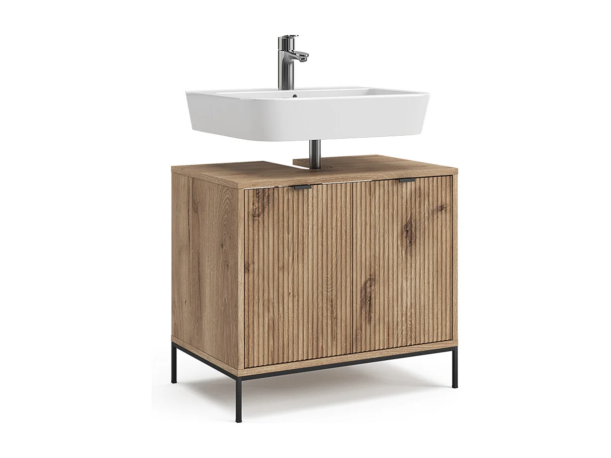 Meuble sous-lavabo  chêne viking 70x45.1x63 eliza