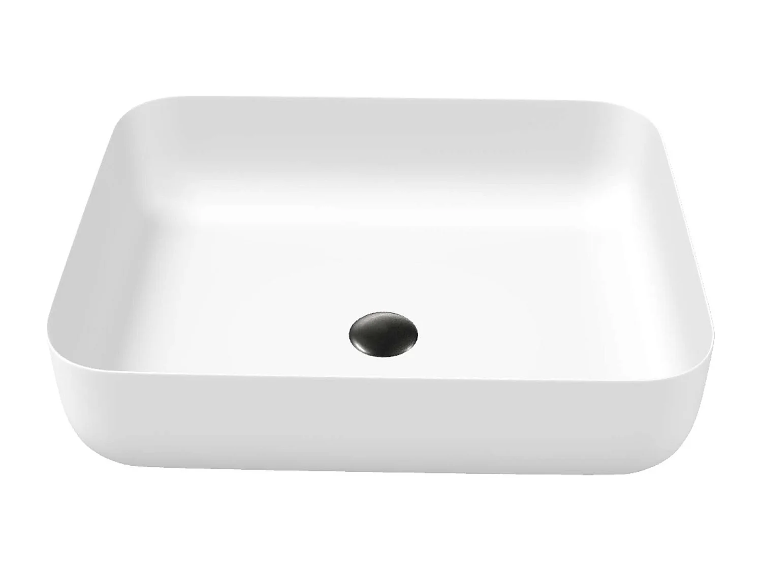 Vasque à poser rectangulaire en céramique blanc mat L50xl39xProfondeur 13cm - SANIZEO Quimera.