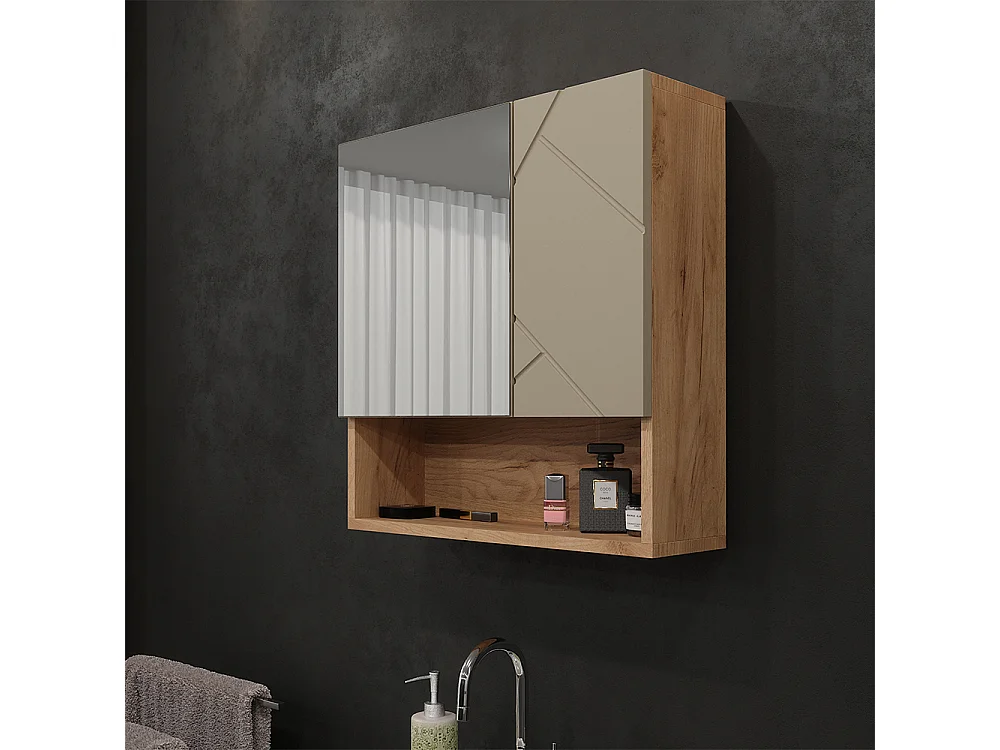 Badspiegelschrank goldkraft eiche 54x16.9x55 irma