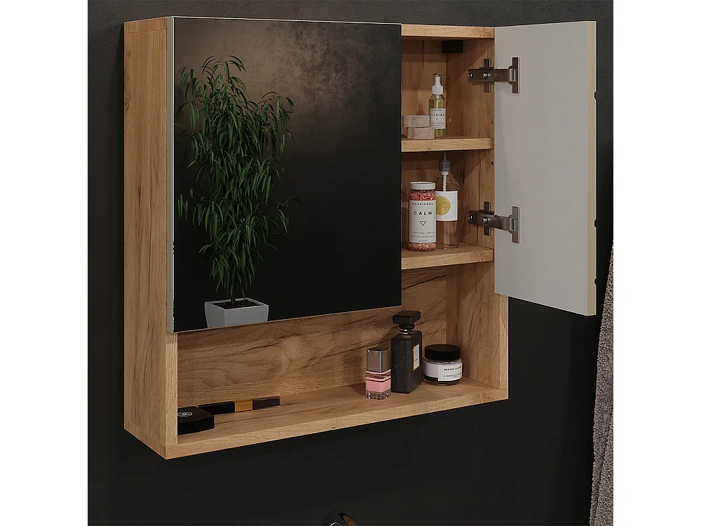 Badspiegelschrank goldkraft eiche 54x16.9x55 irma