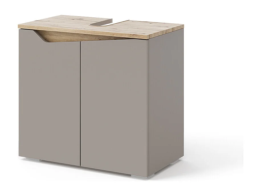 Meuble sous vasque simple grège 60x35x57.5 marelle