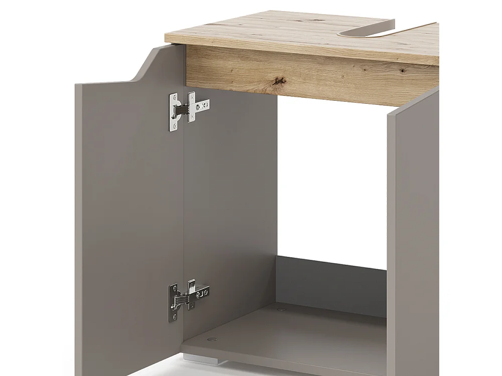 Meuble sous vasque simple grège 60x35x57.5 marelle