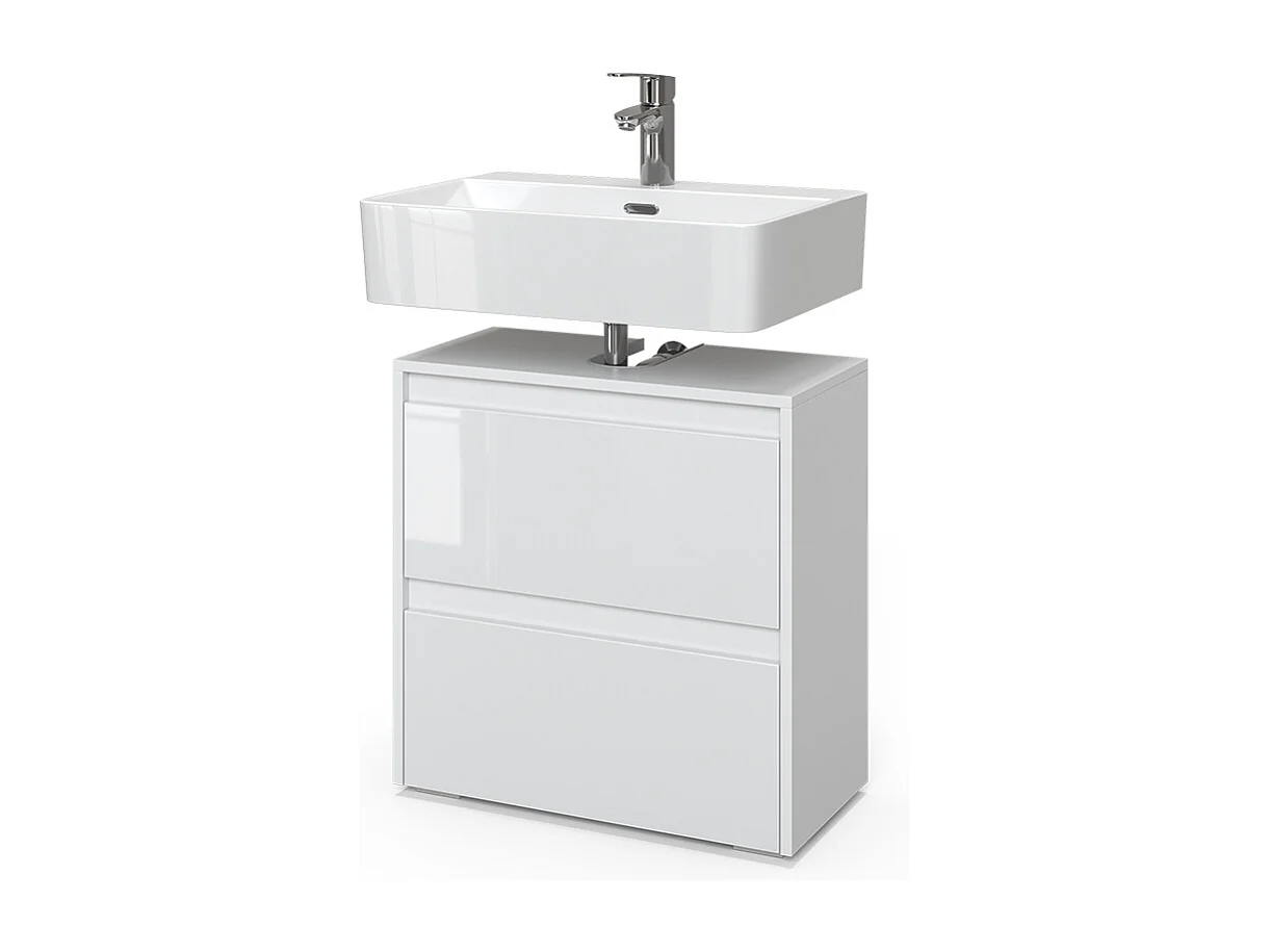 Mobile sottolavabo per bagno bianco/bianco lucido 60.1x30.1x62 majest