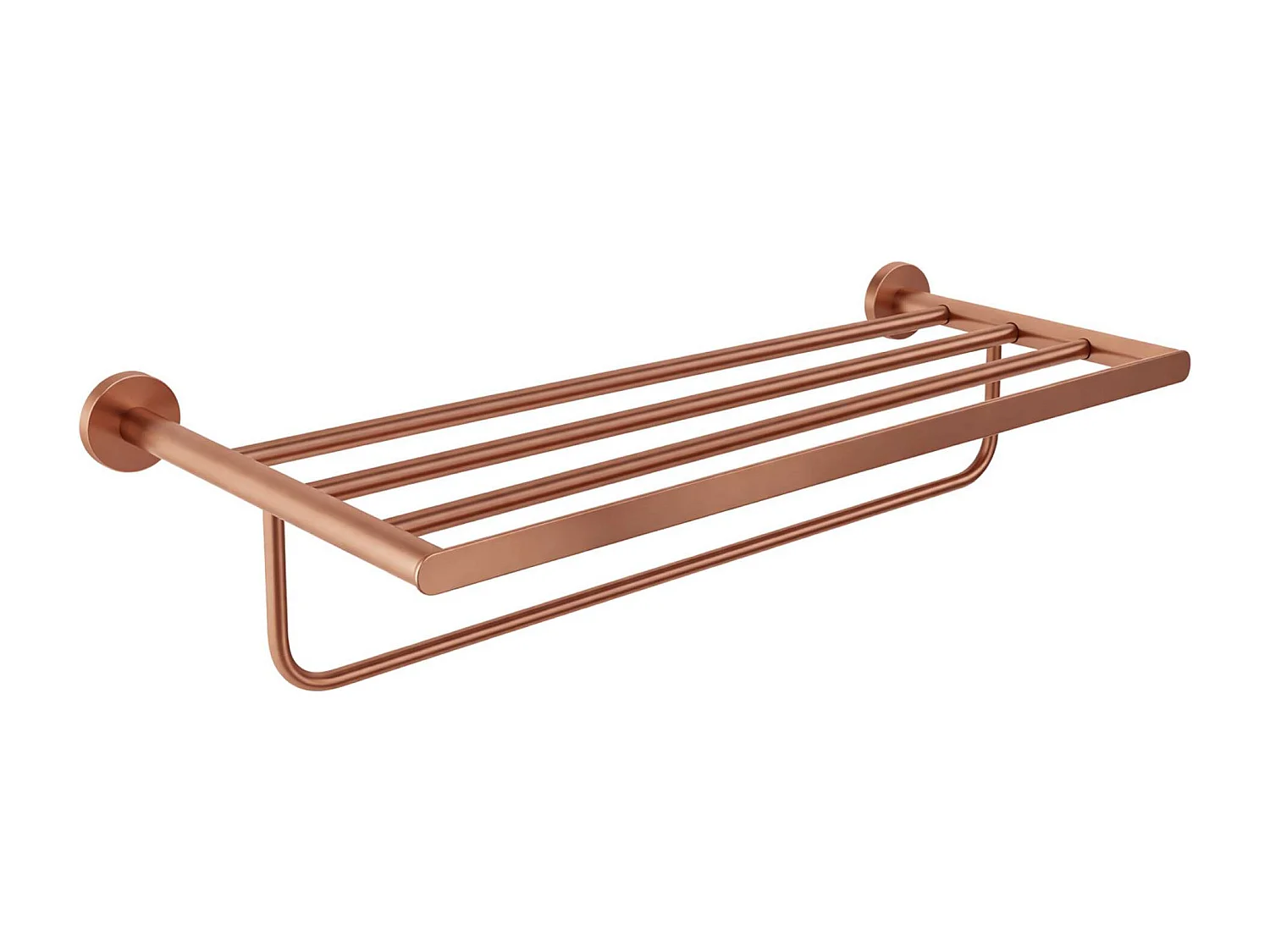 Porte serviettes salle de bain 60cm- acier inoxydable S.304 cuivré brossé - Fixation Collée ou Vissée