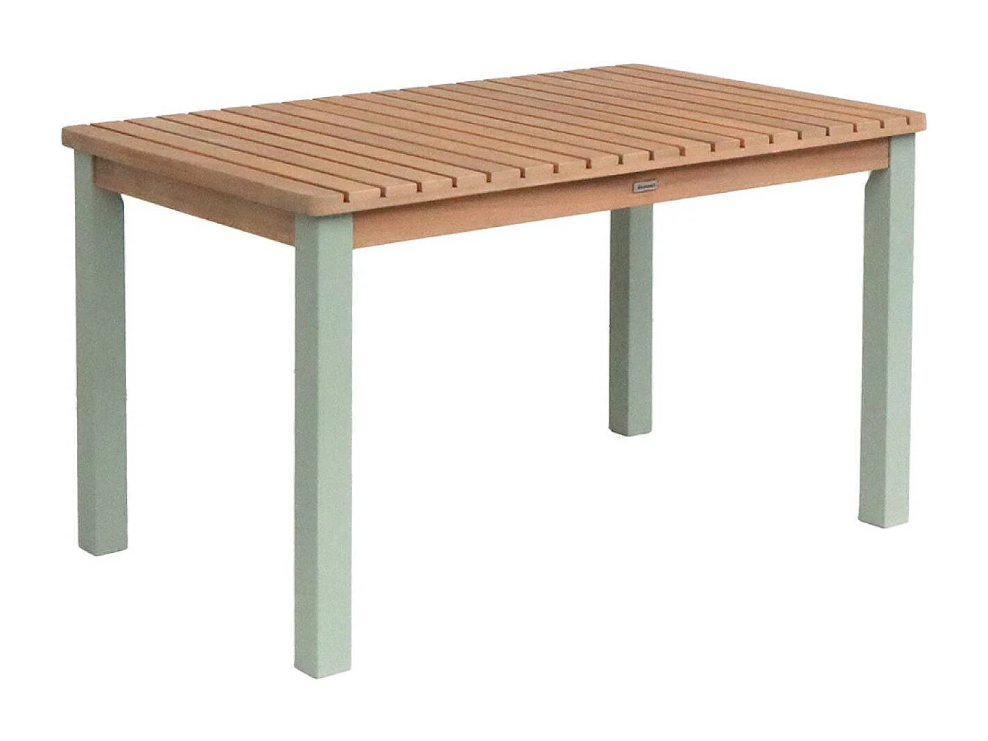 Table de jardin enfant bois d'acacia + 4 assises vert de gris - Caroline