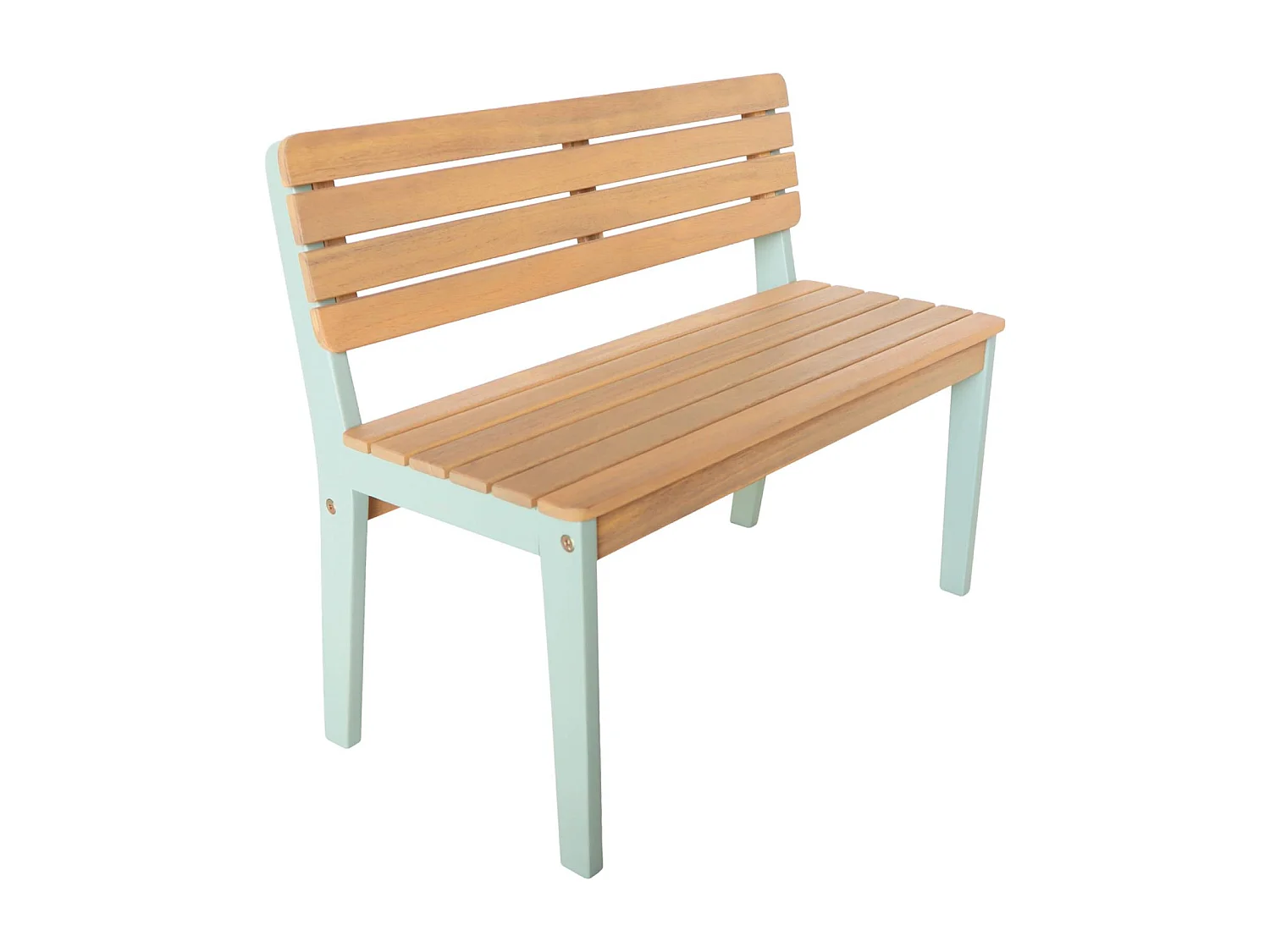 Table de jardin enfant bois d'acacia + 4 assises vert de gris - Caroline