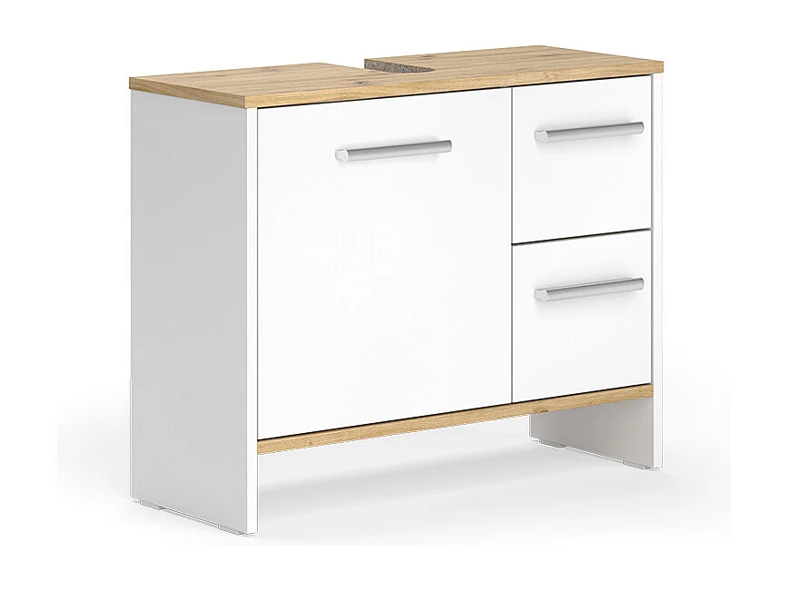 Meuble sous vasque simple chêne blanc/force de lor 70.2x27.9x57 karli
