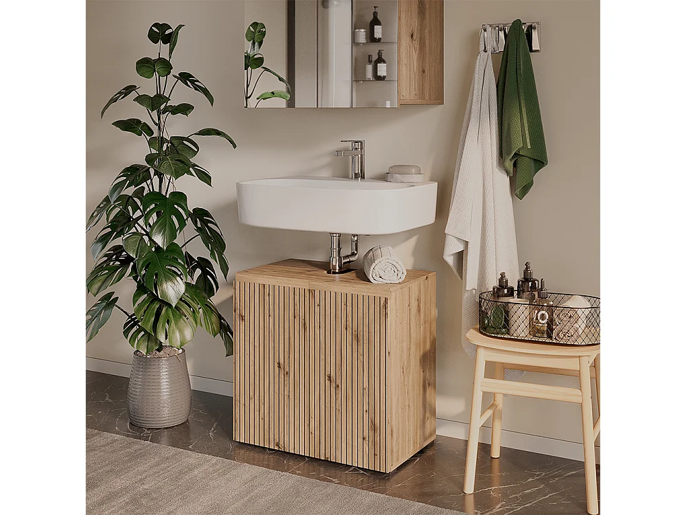 Meuble vasque simple artisan 60x35x58 takumi