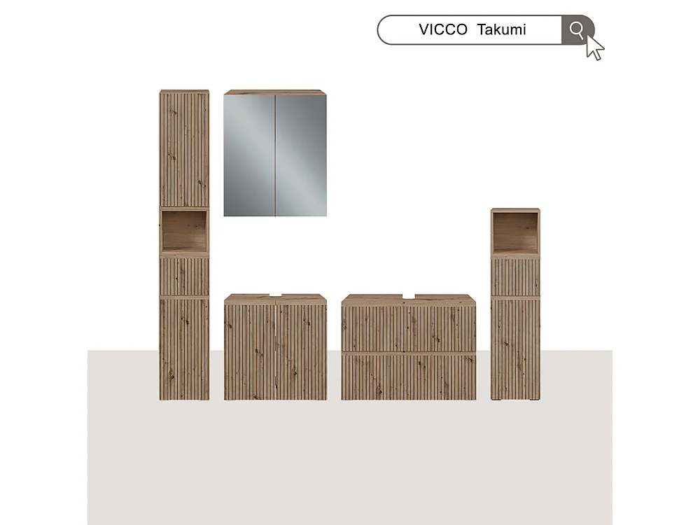 Meuble vasque simple artisan 60x35x58 takumi